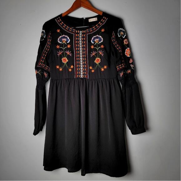 Altar’d State Black Embroidered Dress S Whimsygoth Witchy Boho Festival Cottage - Picture 1 of 9